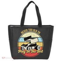 Never Too Old To Play In The Dirt Funny Sprint Car Racing Cute Gift Tote Bag thumb 0