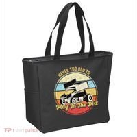 Never Too Old To Play In The Dirt Funny Sprint Car Racing Cute Gift Tote Bag thumb 2