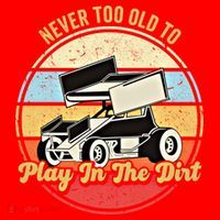 Never Too Old To Play In The Dirt Funny Sprint Car Racing Cute Gift Santa Hat thumb 1