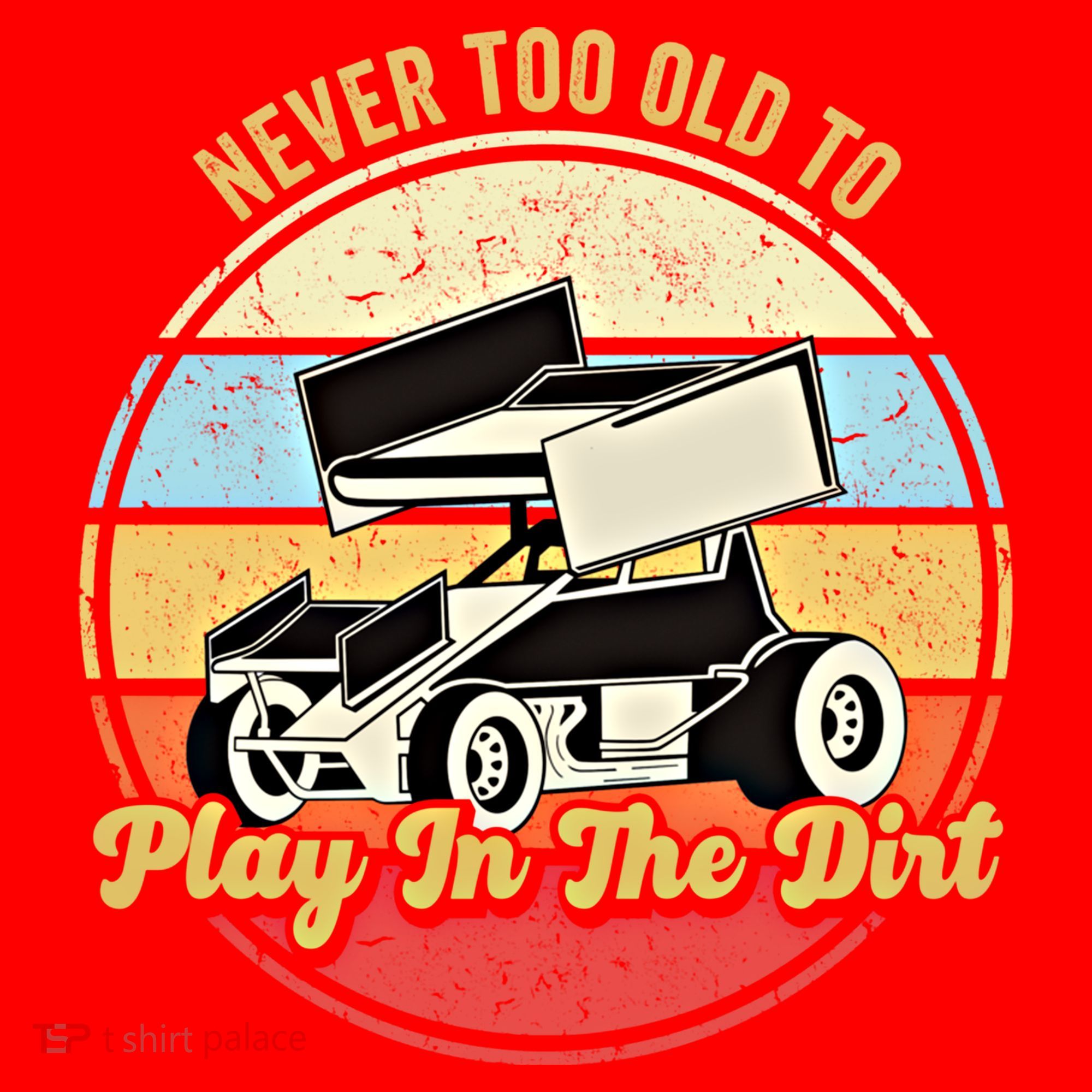 Never Too Old To Play In The Dirt Funny Sprint Car Racing Cute Gift Santa Hat