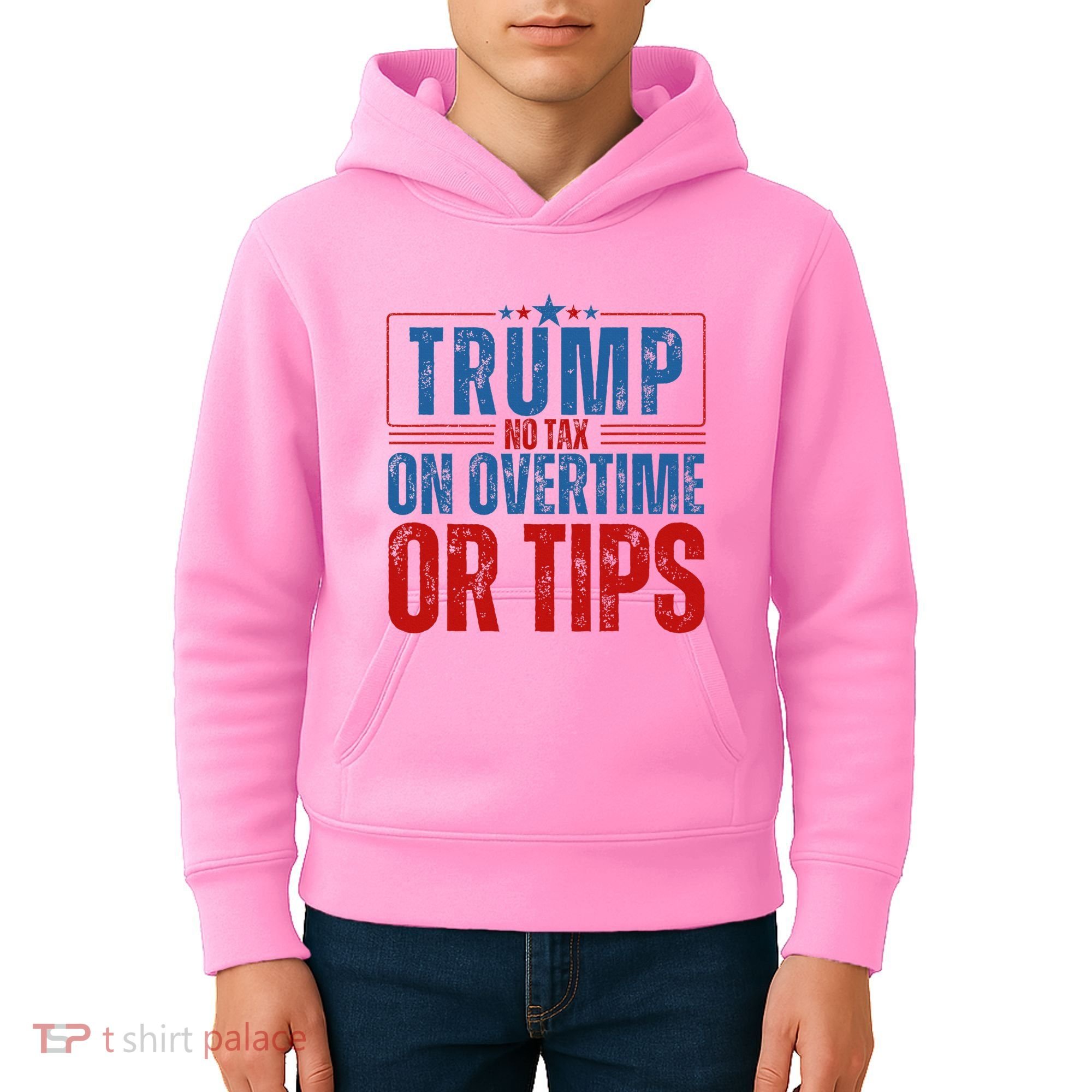 No Tax On Overtime Or Tips Kids Hoodie
