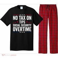 No Tax On Tips Social Security Overtime Trump 2024 Pajama Set thumb 0