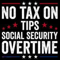 No Tax On Tips Social Security Overtime Trump 2024 Ornament thumb 1