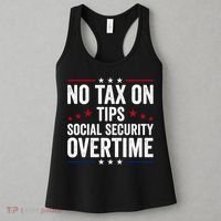 No Tax On Tips Social Security Overtime Trump 2024 Women's Tank Top thumb 3
