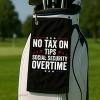 No Tax On Tips Social Security Overtime Trump 2024 Golf Towel thumb 2