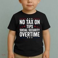 No Tax On Tips Social Security Overtime Trump 2024 Toddler T-Shirt thumb 2