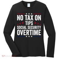 No Tax On Tips Social Security Overtime Trump 2024 Women's Long Sleeve Shirt thumb 0