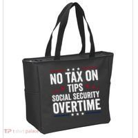 No Tax On Tips Social Security Overtime Trump 2024 Tote Bag thumb 2