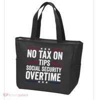 No Tax On Tips Social Security Overtime Trump 2024 Tote Bag thumb 3