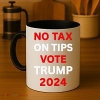 No Tax On Tips Vote Trump 2024 Take America Back Protrump Coffee Mug thumb 4