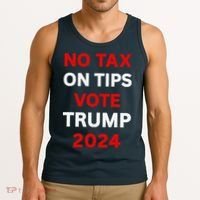 No Tax On Tips Vote Trump 2024 Take America Back Protrump Tank Top thumb 3