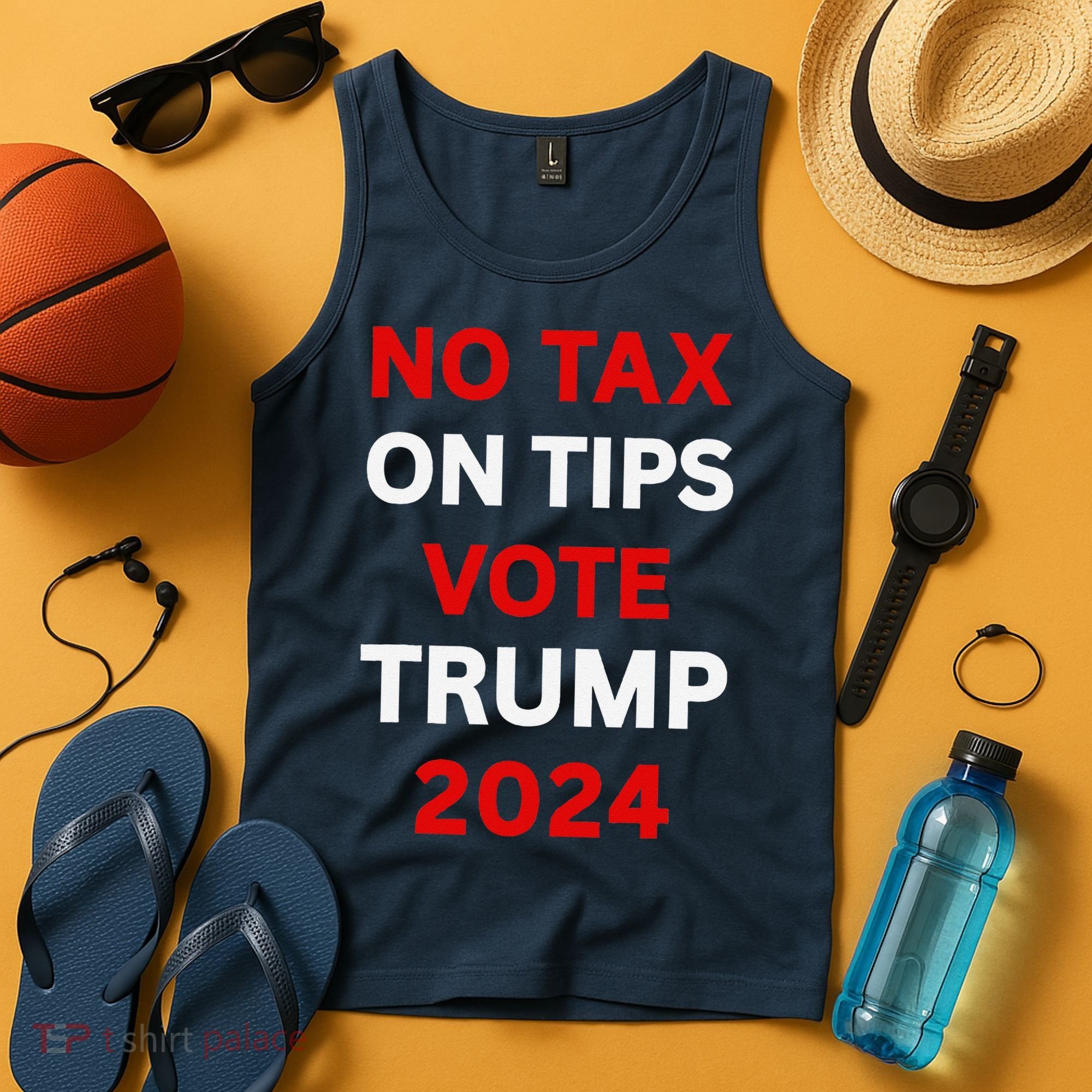 No Tax On Tips Vote Trump 2024 Take America Back Protrump Tank Top