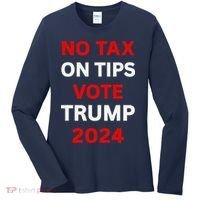 No Tax On Tips Vote Trump 2024 Take America Back Protrump Women's Long Sleeve Shirt thumb 0