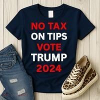 No Tax On Tips Vote Trump 2024 Take America Back Protrump Women's T-Shirt thumb 3
