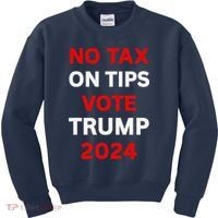No Tax On Tips Vote Trump 2024 Take America Back Protrump Kids Sweatshirt thumb 0
