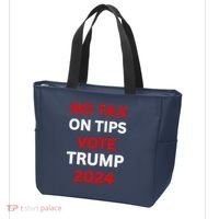 No Tax On Tips Vote Trump 2024 Take America Back Protrump Tote Bag thumb 3