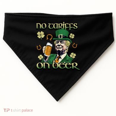 No Tariffs On Beer Funny St Patricks Day Trump USA-Made Doggie Bandana