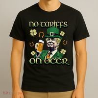 No Tariffs On Beer Funny St Patricks Day Trump T-Shirt thumb 3