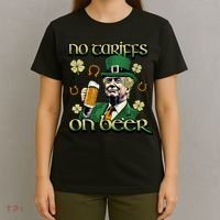 No Tariffs On Beer Funny St Patricks Day Trump T-Shirt thumb 4