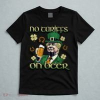 No Tariffs On Beer Funny St Patricks Day Trump T-Shirt thumb 5