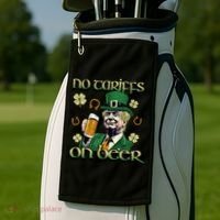 No Tariffs On Beer Funny St Patricks Day Trump Golf Towel thumb 2