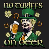 No Tariffs On Beer Funny St Patricks Day Trump Golf Towel thumb 3