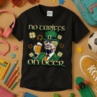 No Tariffs On Beer Funny St Patricks Day Trump Kids T-Shirt thumb 3