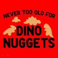 Never Too Old For Dino Nuggets Funny Dinosaur Nuggets Santa Hat thumb 1