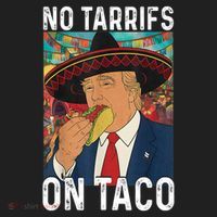 No Tariffs On Taco Funny Mexican Fiesta Cinco De Mayo Trump Golf Towel thumb 3