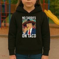 No Tariffs On Taco Funny Mexican Fiesta Cinco De Mayo Trump Kids Hoodie thumb 3