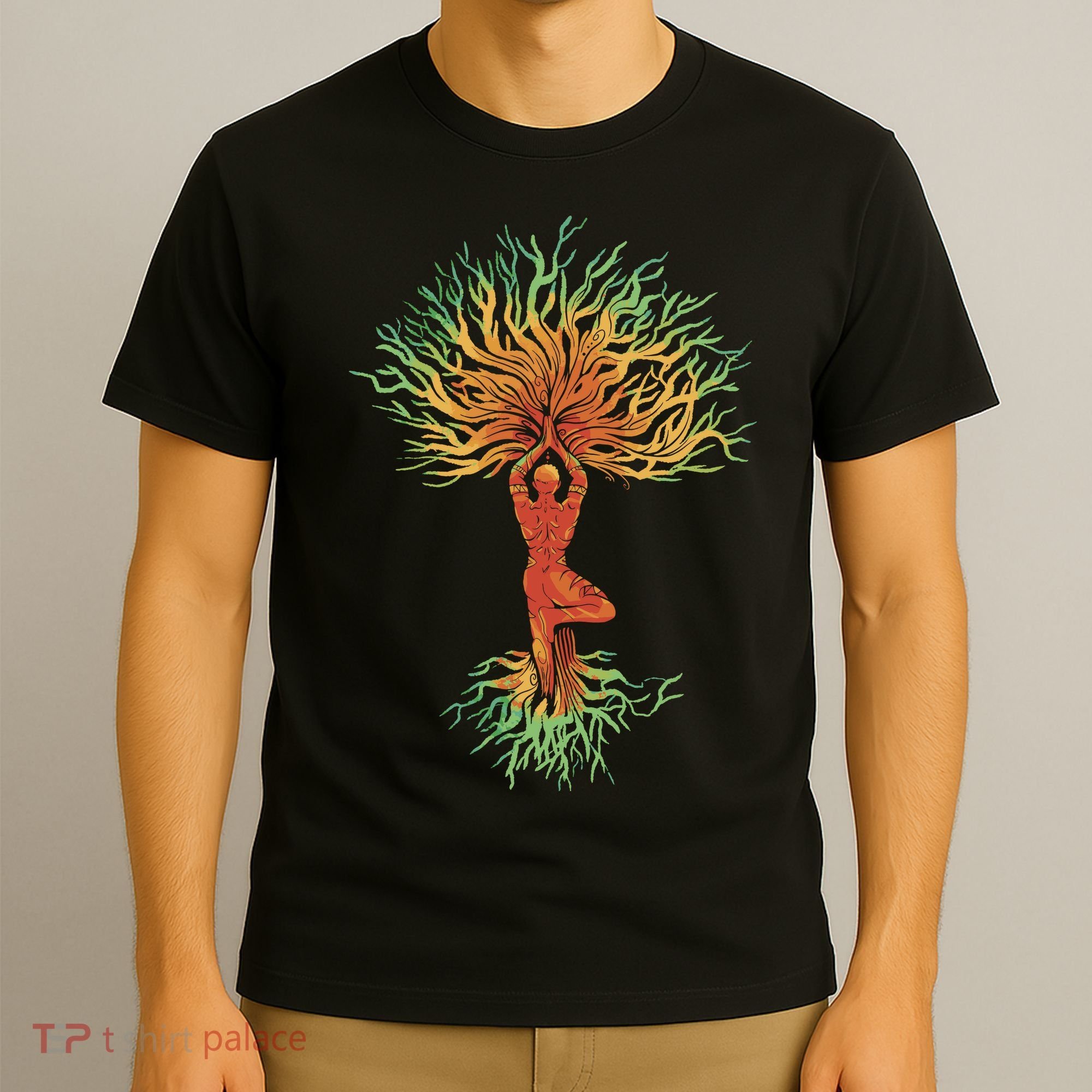 Nature Tree Of Life Yoga Colorful T-Shirt