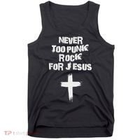 Never Too Punk Rock For Jesus Religious Christian Bands Tank Top thumb 0