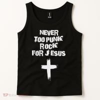 Never Too Punk Rock For Jesus Religious Christian Bands Tank Top thumb 2