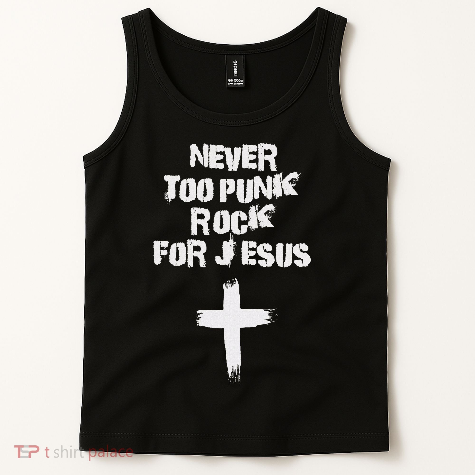 Never Too Punk Rock For Jesus Religious Christian Bands Tank Top