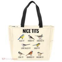 Nice Tits Pun Joke Funny Bird Lover Enthusiast Birdwatcher Tote Bag thumb 0