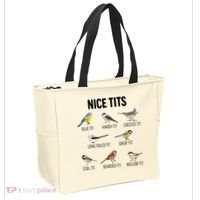 Nice Tits Pun Joke Funny Bird Lover Enthusiast Birdwatcher Tote Bag thumb 2
