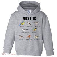 Nice Tits Pun Joke Funny Bird Lover Enthusiast Birdwatcher Toddler Hoodie thumb 0
