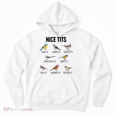 Nice Tits Pun Joke Funny Bird Lover Enthusiast Birdwatcher Hoodie
