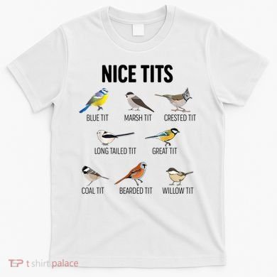 Nice Tits Pun Joke Funny Bird Lover Enthusiast Birdwatcher T-Shirt