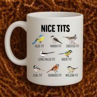 Nice Tits Pun Joke Funny Bird Lover Enthusiast Birdwatcher Coffee Mug thumb 2