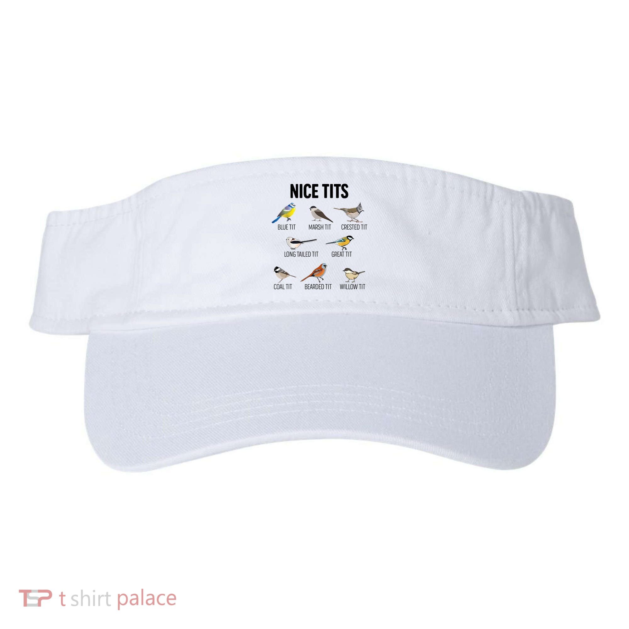 Nice Tits Pun Joke Funny Bird Lover Enthusiast Birdwatcher Visor