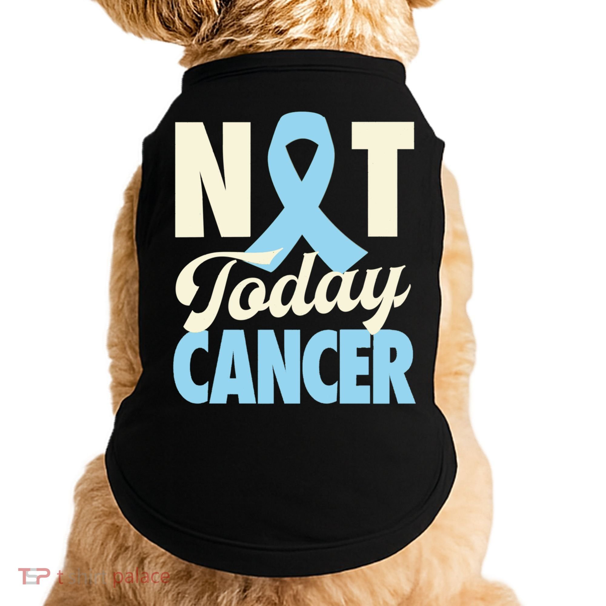 Not Today Prostate Cancer Light Blue Ribbon Awareness Gift Doggie Tank
