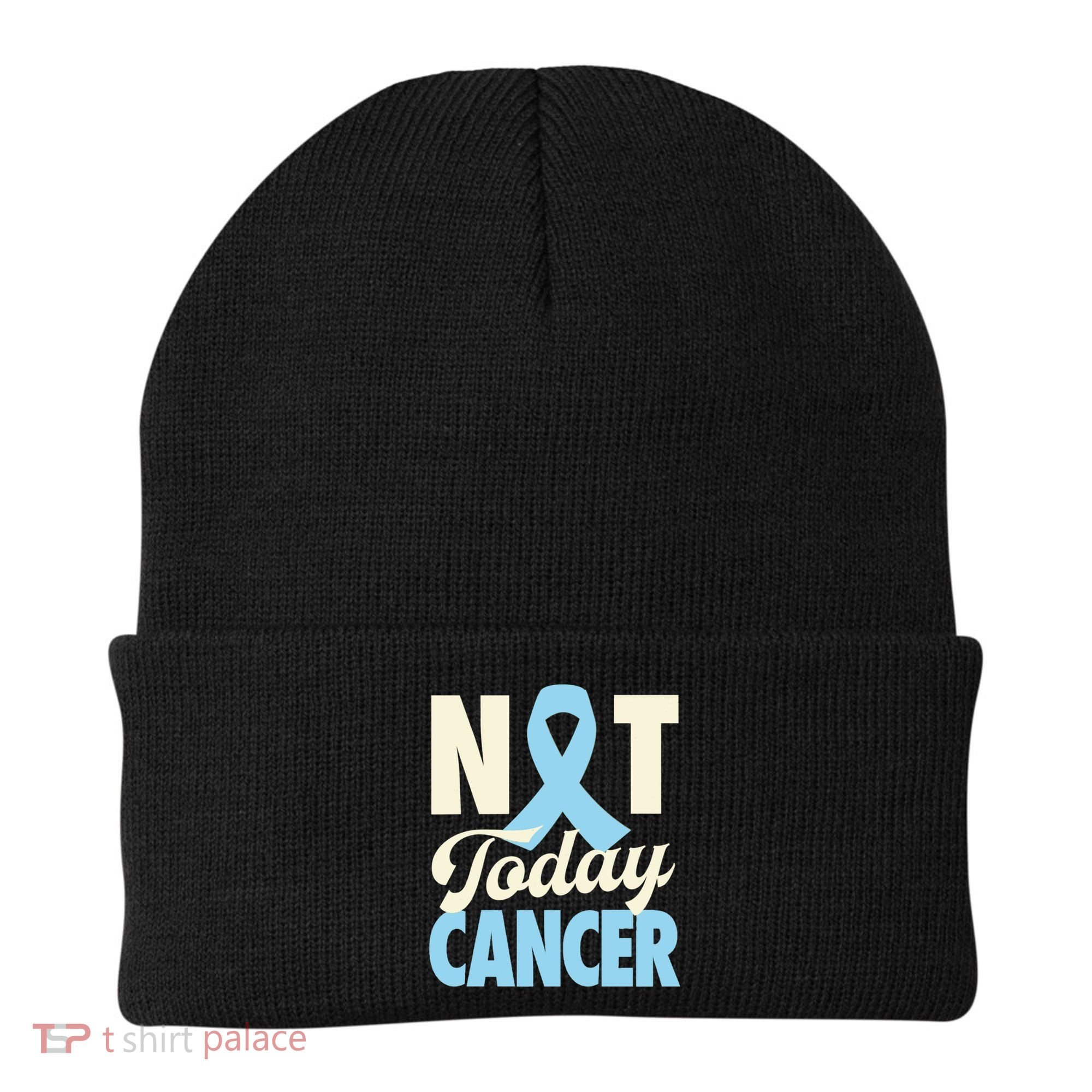 Not Today Prostate Cancer Light Blue Ribbon Awareness Gift Beanie