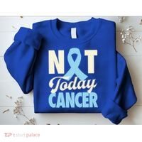 Not Today Prostate Cancer Light Blue Ribbon Awareness Gift Sweatshirt thumb 2
