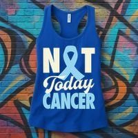 Not Today Prostate Cancer Light Blue Ribbon Awareness Gift Women's Tank Top thumb 3