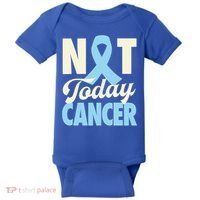 Not Today Prostate Cancer Light Blue Ribbon Awareness Gift Baby Bodysuit thumb 0