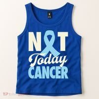 Not Today Prostate Cancer Light Blue Ribbon Awareness Gift Tank Top thumb 2