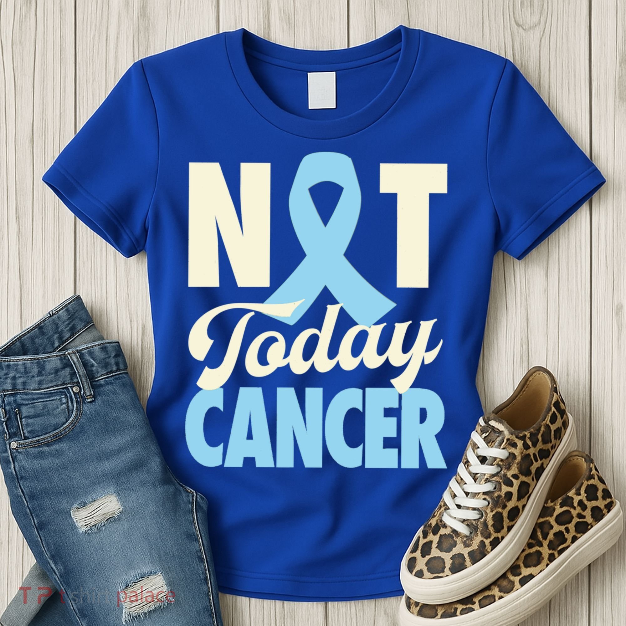 Not Today Prostate Cancer Light Blue Ribbon Awareness Gift Women's T-Shirt