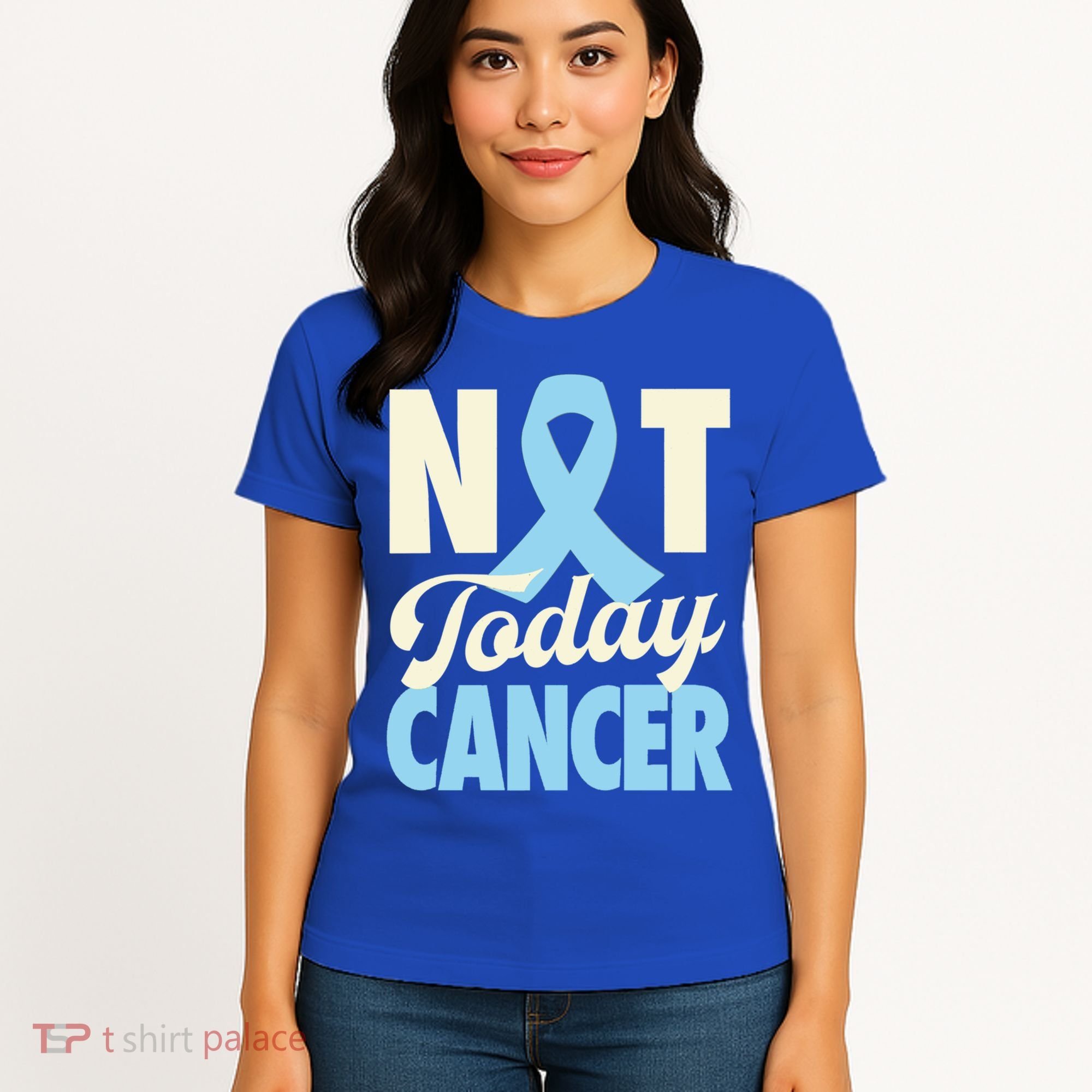 Not Today Prostate Cancer Light Blue Ribbon Awareness Gift Women's T-Shirt