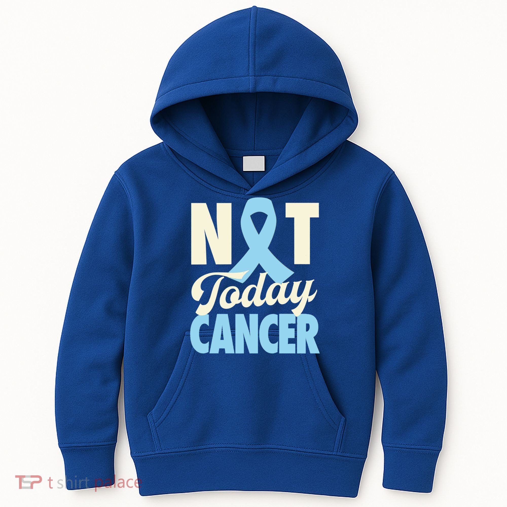 Not Today Prostate Cancer Light Blue Ribbon Awareness Gift Kids Hoodie